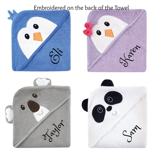 Personalized Hebrew Name Hooded Baby Towel- 4 Styles- FREE Shipping