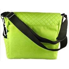 Personalized 3 in 1 Diaper Bag set - Quilted Messenger bag -Lime