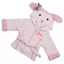 Personalized Hebrew Name Terry Bathrobe Pink Bunny -FREE Shipping