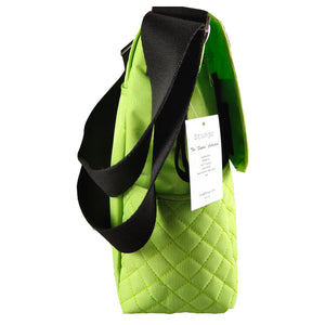 Personalized 3 in 1 Diaper Bag set - Quilted Messenger bag -Lime