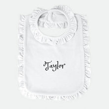 Personalized Hebrew Name Baby bib - Pink Ruffle - FREE Shipping