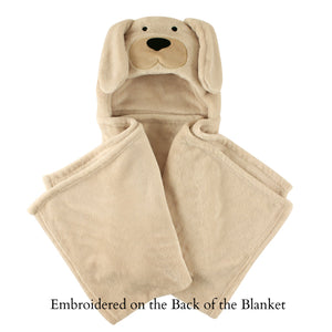 Personalized Hebrew Name Dog Hooded Blanket For Baby - Beige - FREE Shipping