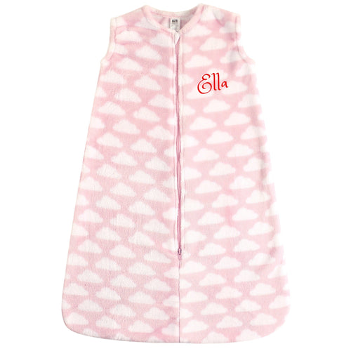 Personalized Hebrew Name Baby SAFE SLEEP Soft Plush Wearable Sleeping bag PINK | FREE Shipping