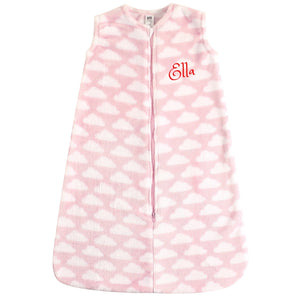 Personalized Hebrew Name Baby SAFE SLEEP Soft Plush Wearable Sleeping bag PINK | FREE Shipping