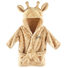 Personalized Hebrew Name Plush Baby Bathrobe - GIRAFFE  - FREE Shipping