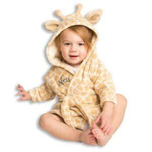 Personalized Hebrew Name Plush Baby Bathrobe - GIRAFFE  - FREE Shipping