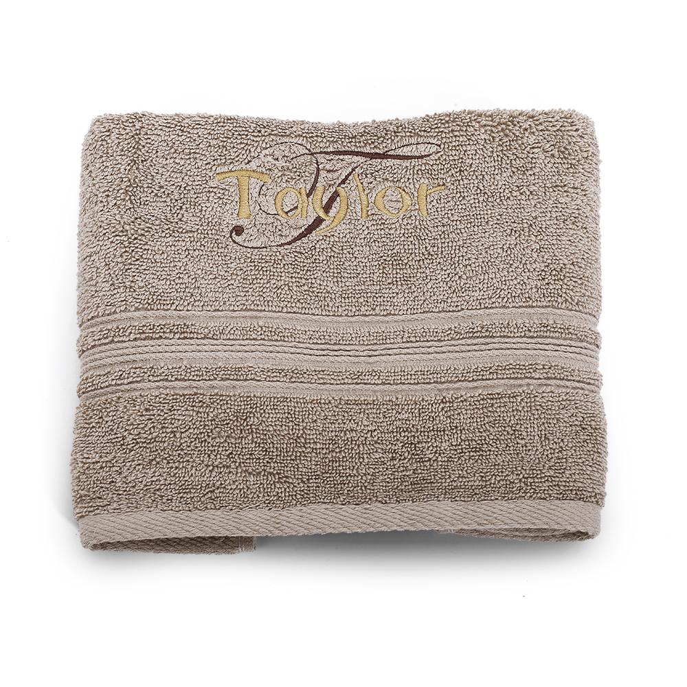 Personalized Hebrew Name Thick Beige bath towel / premium Quality 100% Cotton - Free shipping