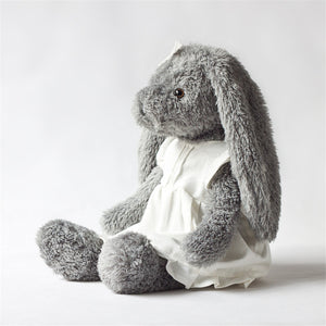 Personalized Hebrew Name Plush rabbit w/ white linen skirt high quality FREE Shipping