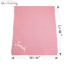 Personalized Knitted 100% Cotton Plain Pink Blanket