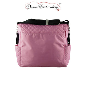 Personalized Hebrew Name 3 in 1 Diaper Bag set - Quilted Messenger bag -Pink