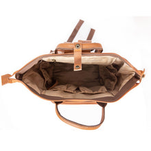 Large Brown Leather Diaper Bag Knapsack