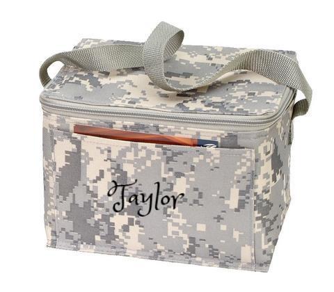 Personalized Hebrew Name Digi Camo 6-Pack Cooler Bag / Lunch Bag - FREE Shipping