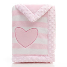 Personalized Thick minky Stripped Blanket -Pink