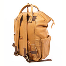 Large Tan Leather Diaper Bag Knapsack