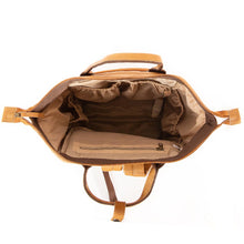 Large Tan Leather Diaper Bag Knapsack